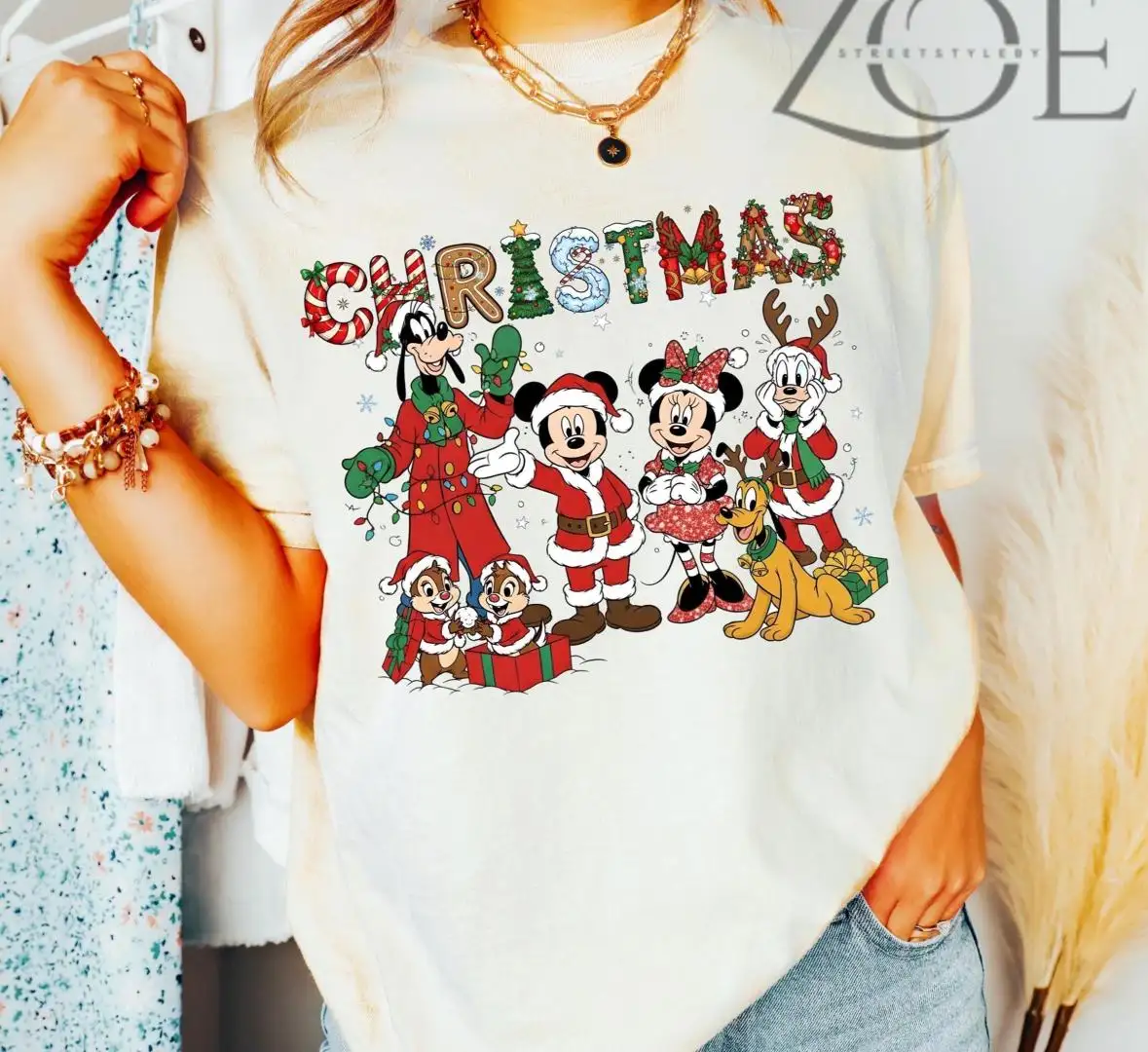 Comfort Colors Mickey and Friends Christmas Shirt, Family Xmas Shirt, Christmas family Trip Shirt Very Merry Xmas Santa Mickey Mouse Shirt