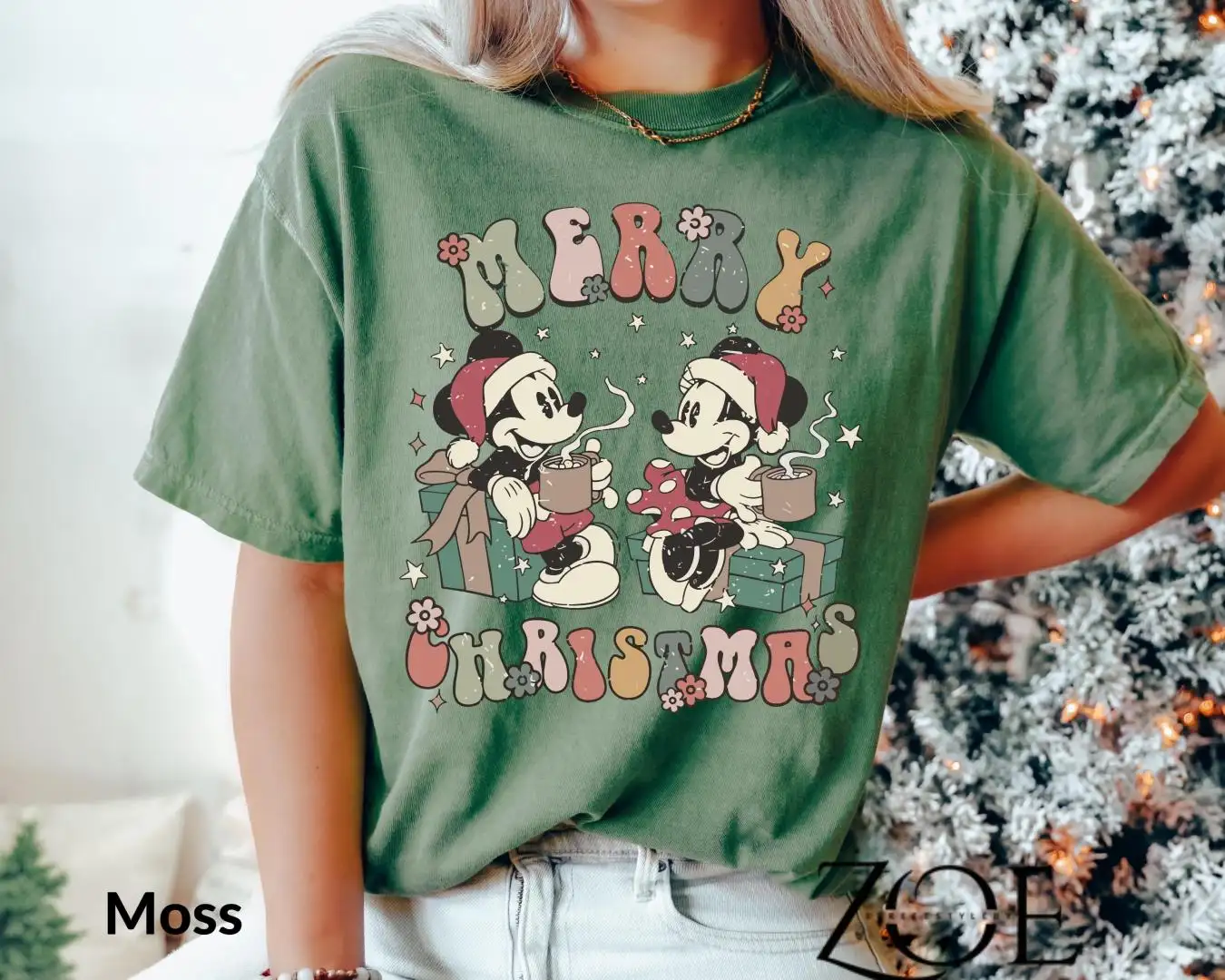 Comfort Colors Retro Disney Merry Christmas Shirt, Mickey Minnie Christmas Shirt, Happy Season Shirt, Disney Christmas Squad Shirt