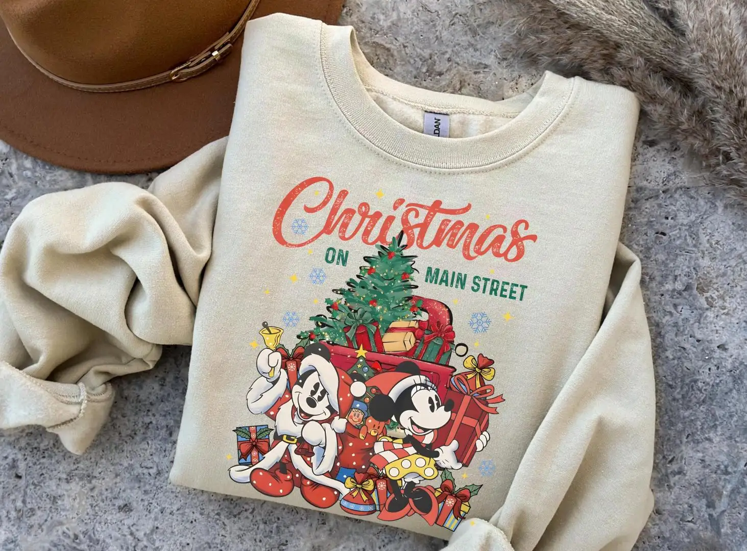 Christmas On Main Street Sweatshirt, Christmas On Main Street, Disney Mickey Friends Shirt, Family Matching Xmas Shirts for Disneyland Trip