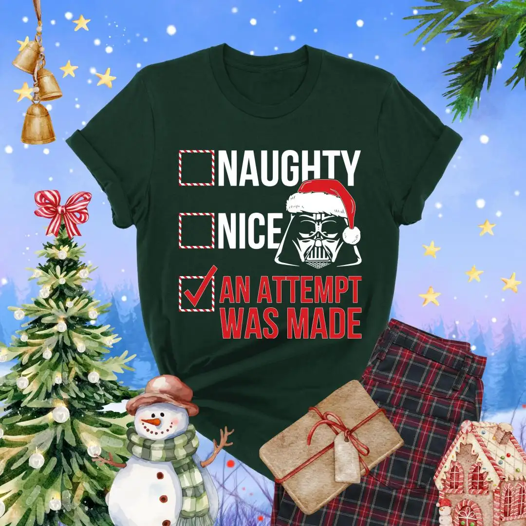 Funny Star Wars Christmas T-Shirt, Disney Xmas Vacation Shirt, Galaxy's Edge Christmas Holiday Gift Shirts, Santa Darth Vader Xmas Tee