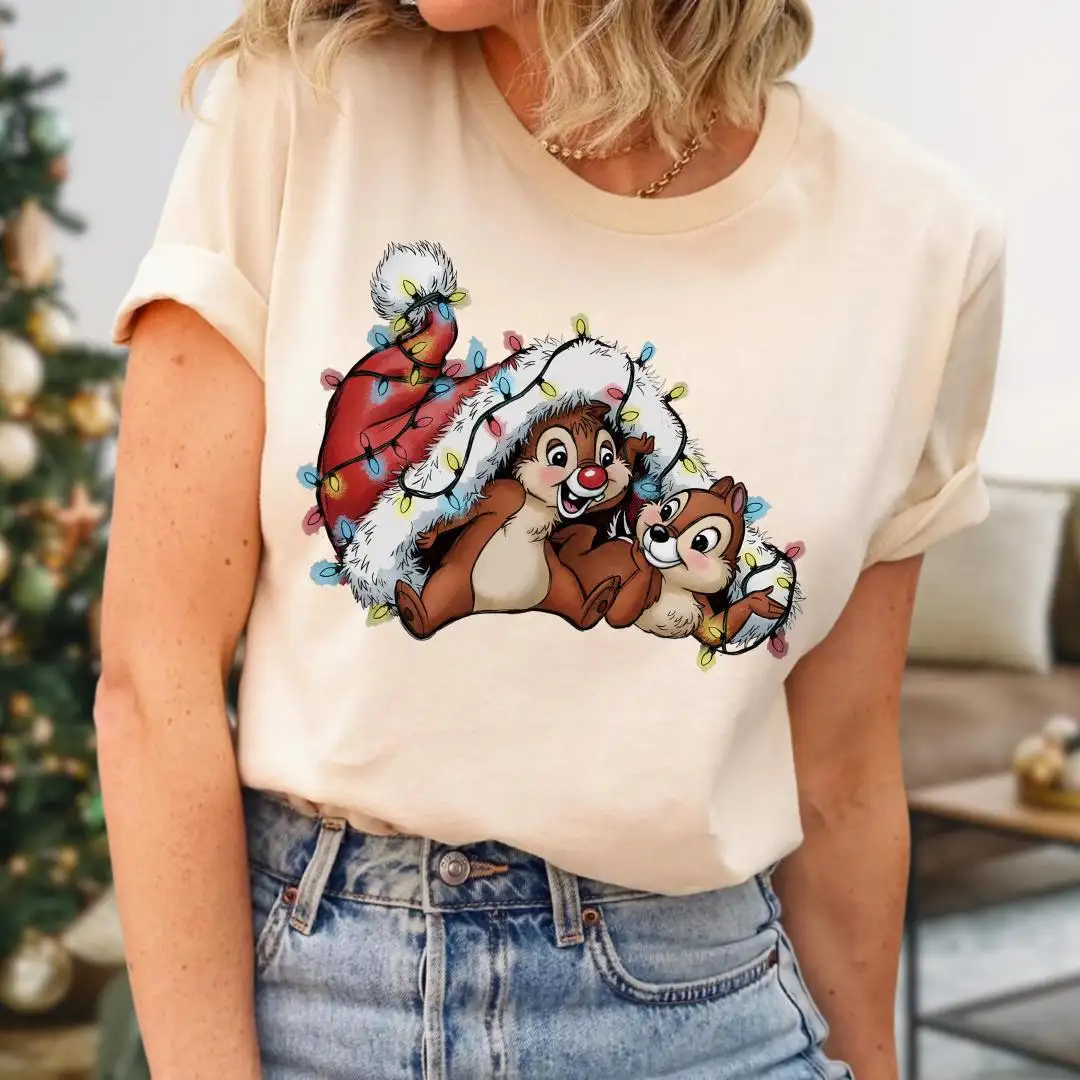 Chip And Dale Christmas Shirt, Disney Bestie Holiday Shirt, Funny Disneyland Trip Tee, Couples Christmas Shirt, Disney Xmas Party Shirt