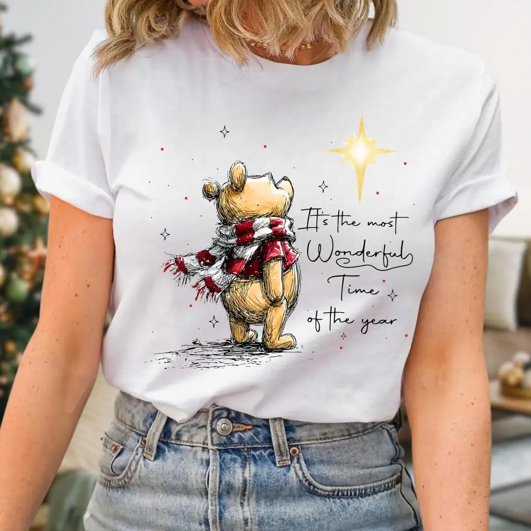 Disney Winnie the Pooh Christmas Shirt, Kids Holiday Shirt, It’s The Most Wonderful Time Of The Year, Xmas Tee, Disney Christmas Party Tee