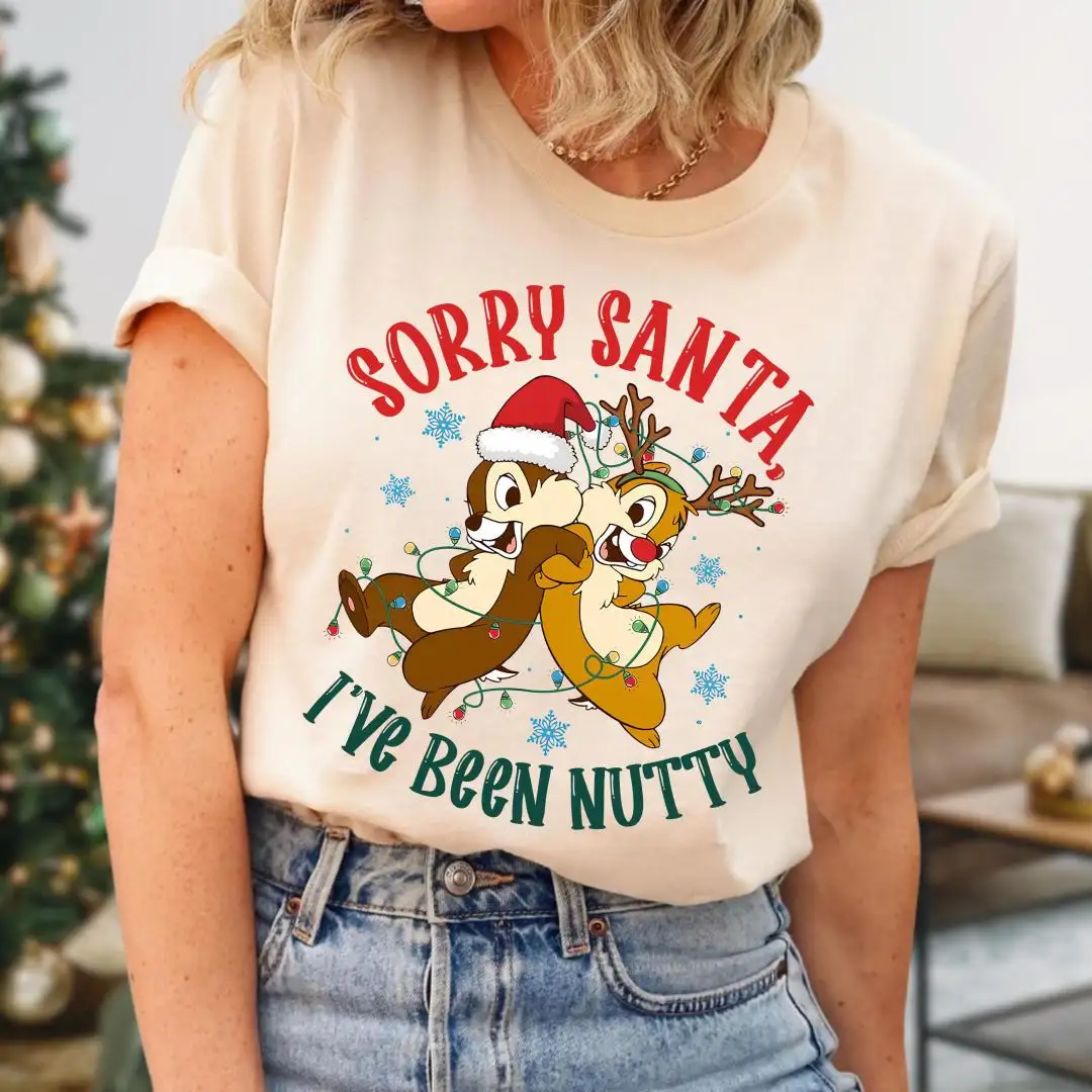 Sorry Santa I've Been Nutty T-shirt, Chip and Dale Christmas Shirt, Double Trouble Disney Tee, Kids Christmas Shirt, Disney Xmas Party Gift