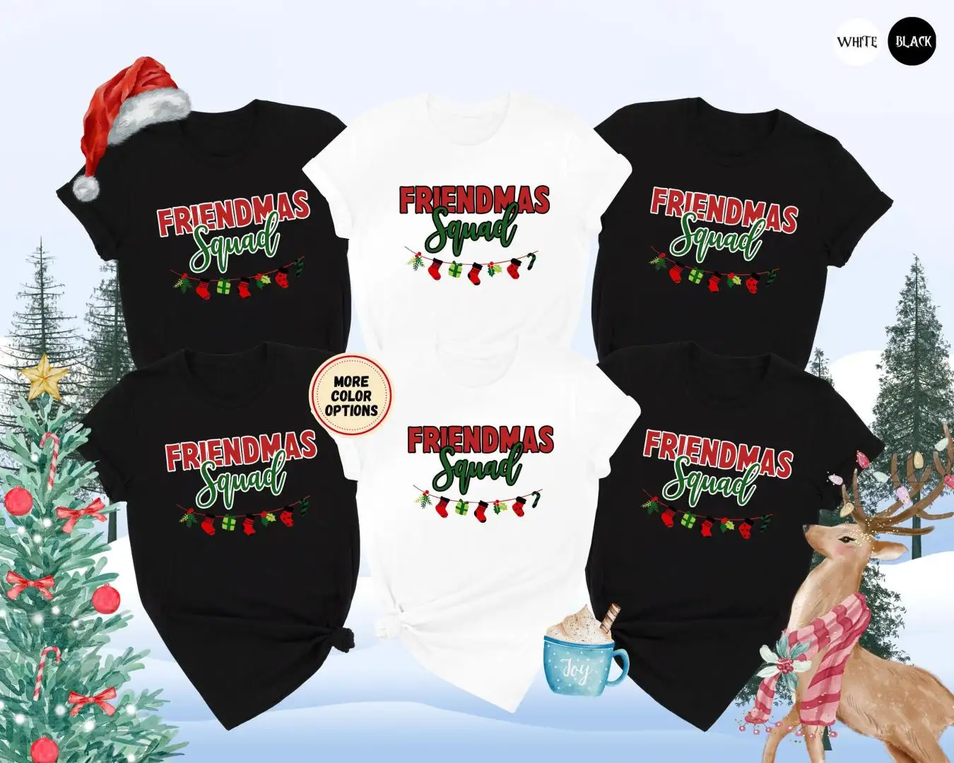 Friendsmas Squad Shirt, Christmas Group Matching Shirt, Bestie Christmas Crew Shirt, BFF Tee, Friends Xmas Shirt, Christmas Best Friends Gift