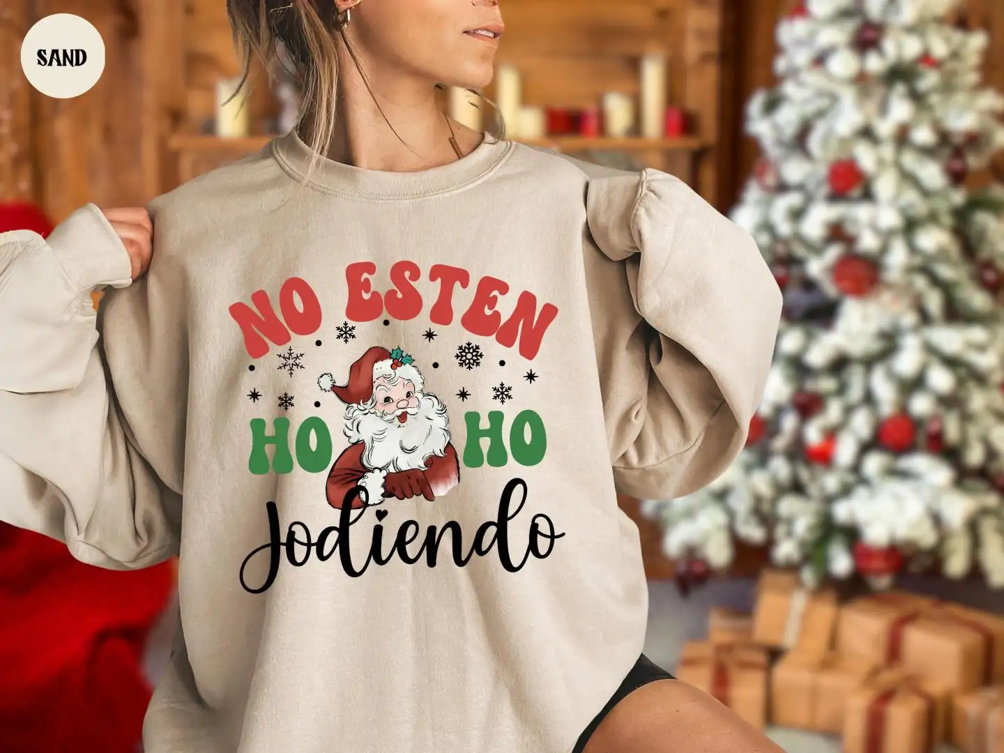 Spanish Christmas Sweatshirt, Latina Xmas Hoodie, Latino Holiday Gift, Holiday Crewneck, No Esten Ho Ho Jodiendo, Hispanic Christmas Shirt