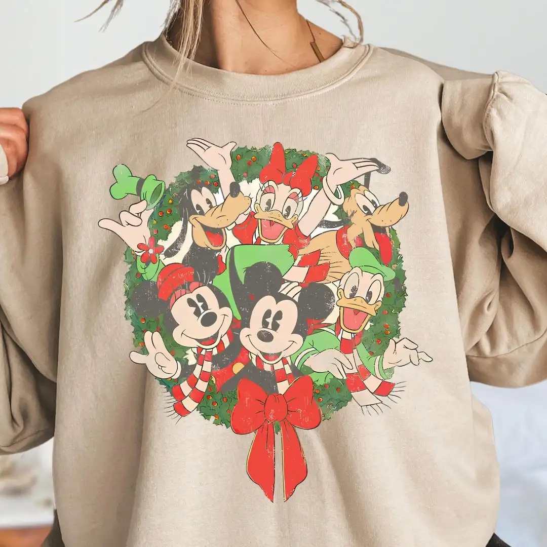Mickey and Friends Christmas Sweatshirt, Disneyland Christmas Sweatshirt, Disney Xmas Hoodie, Disneyworld Sweater, Disney Holiday Sweatshirt