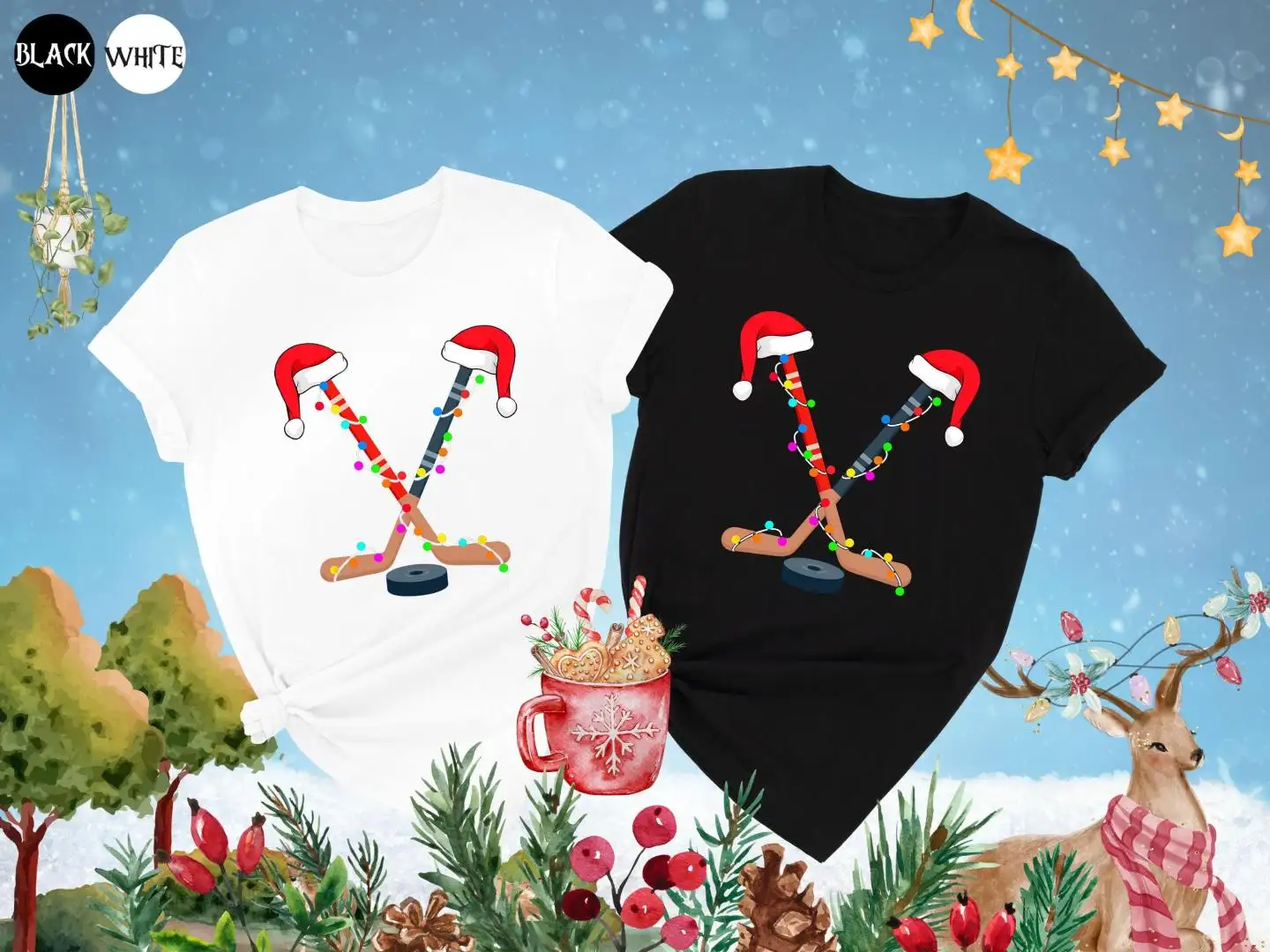 Christmas Ice Hockey Shirt, Hockey Mom Shirt, Ice Hockey Gifts, Hockey Lover Gift, Hockey Team Shirt, Christmas Sports, Xmas Holiday Shirts