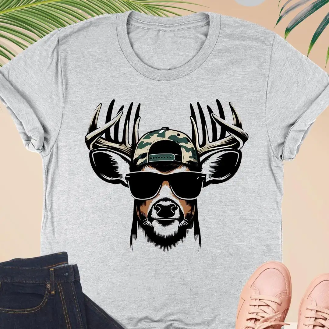 Deer Hunting Shirt, Cool Hunters Shirt, Hunting Dad Shirt, Deer Camp Shirt, Camo Hat Buck Shirt, Deer Shirt Men, Grandpa Gift, Hunting Gift