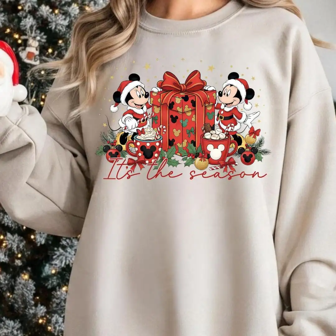 Disney Mickey Christmas Sweatshirt, Christmas Party 2025 Sweatshirt, Tis The Season, Disneyland Hoodie, Disney Holiday Hoodie For Women