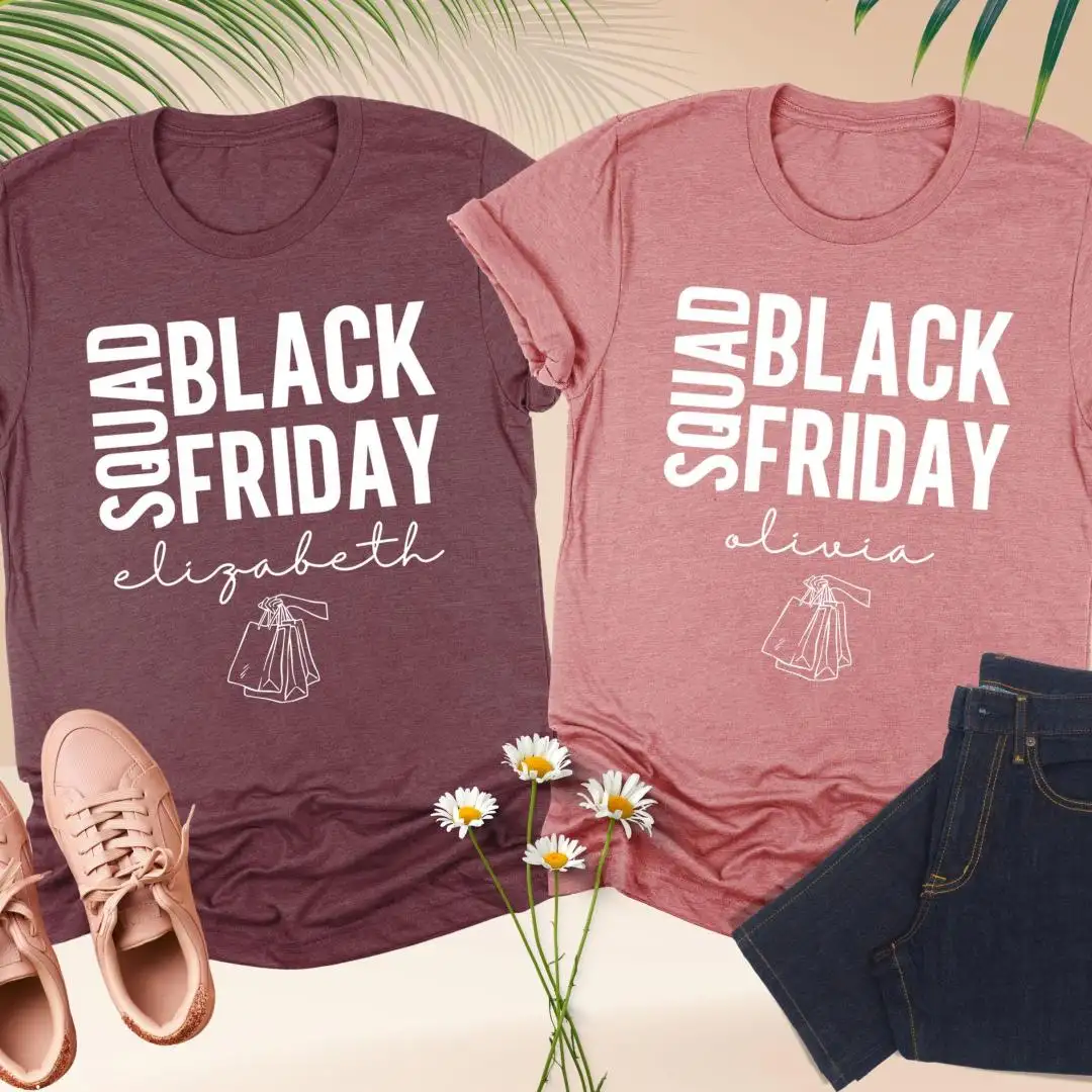 Custom Black Friday Squad Shirt, Girls Trip Matching Shirt, Black Friday Matching Family Tee, Fun Shopping Day Tee, Cute Holiday Group Shirt