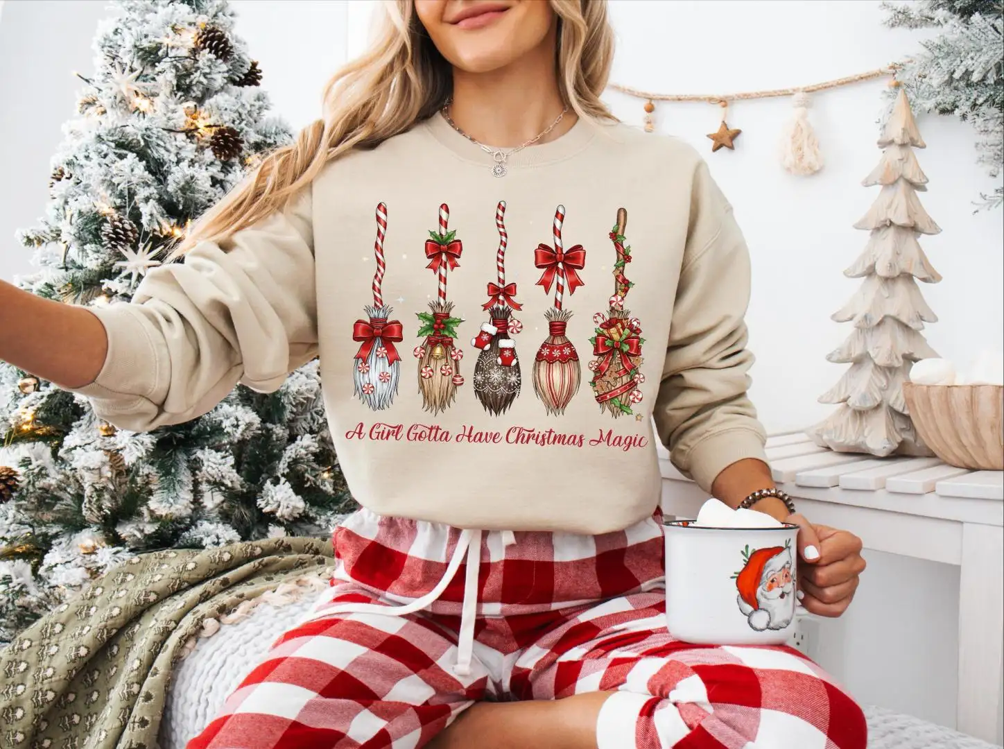 A Girl Gotta Have Christmas Magic Shirt, Christmas Witch Broom Tee, Witchy Christmas Sweater, Christmas Magic Sweatshirt, Girly Christmas