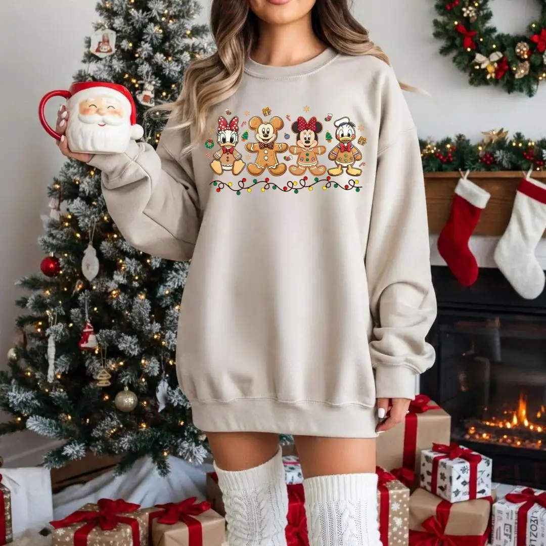 Disney Christmas Sweatshirt, Disneyland Hoodie, Disney Very Merry Christmas, Mickey and Friends Gingerbread Hoodie, Xmas Holiday Sweater