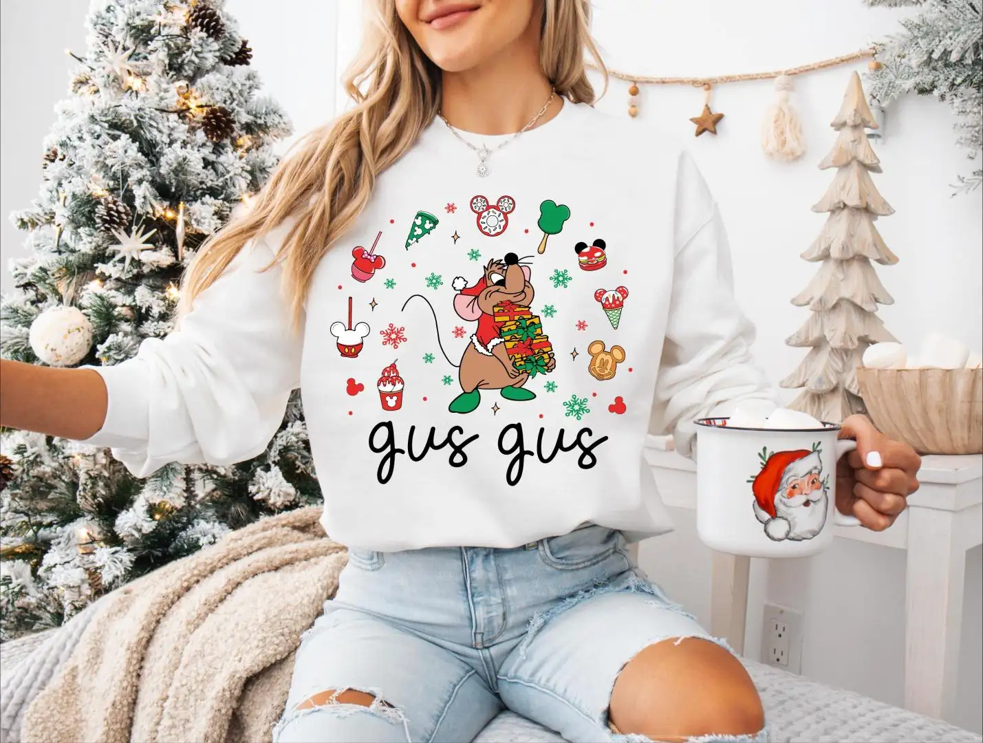 Gus Gus Christmas Shirt, Disney Cinderella Christmas T-Shirt, Looking Like A Snack Sweater, Disney Snacks Gus Gus Christmas Sweatshirt