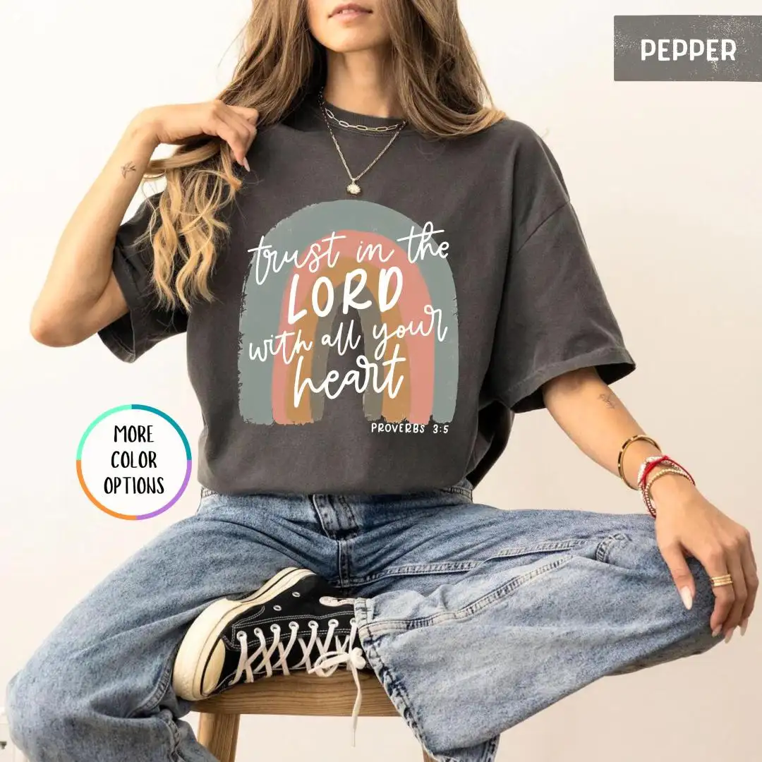 Comfort Colors Christian Shirt, Jesus Shirt, Faith Based Shirt, Womens Bible Shirt, Trust in the Lord Shirt, Proverbs Tee, Bible Verse Shirt