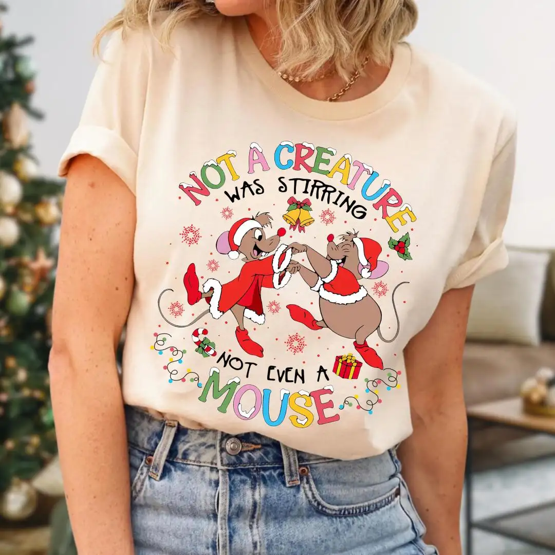 Gus Gus Christmas Shirt, Christmas Princess Shirt, Cinderella Christmas Tee, Not A Creature Was Stirring Shirt, Disney Holiday Shirt
