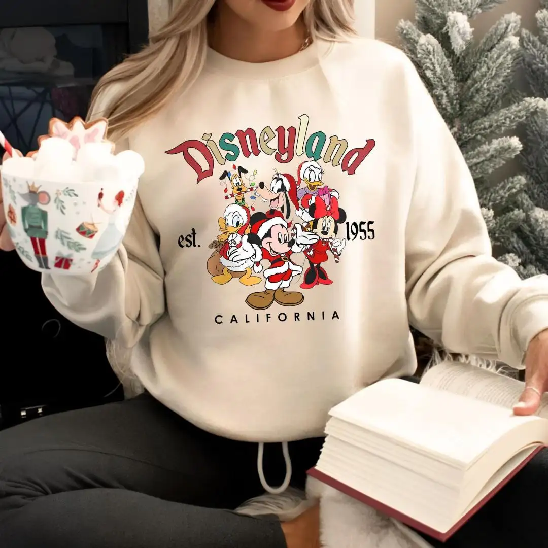 Disneyland Est. 1955 Sweatshirt, Mickey And Friends Sweatshirt, Disneyland Christmas Hoodie, Disneyland California, Disney Trip Sweater