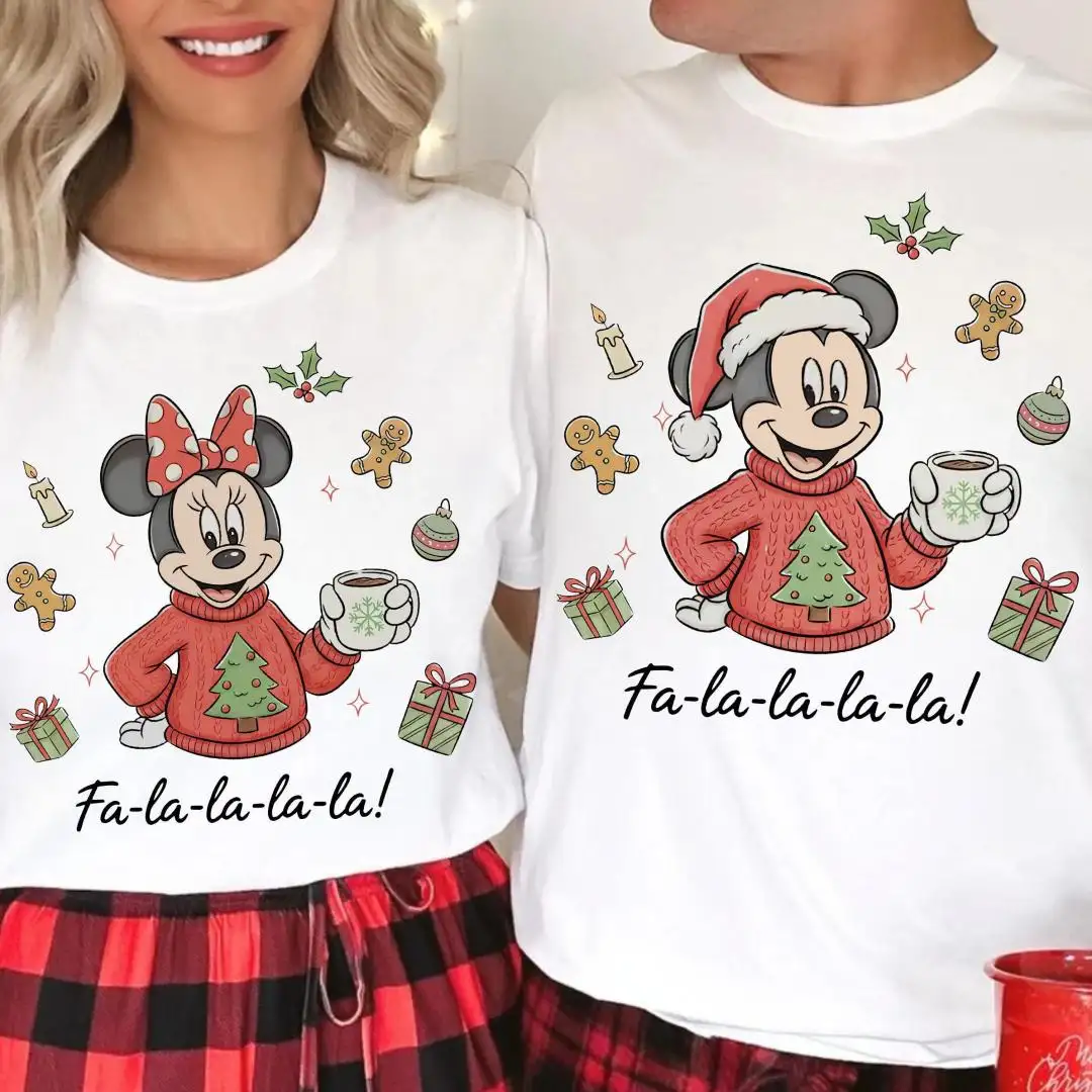 Mickey Minnie Disney Christmas Shirt, Fa-La-La-La Shirt, Couples Trip Shirt, Family Holiday Tshirt, Couples Xmas Shirts, Winter Vacation Tee