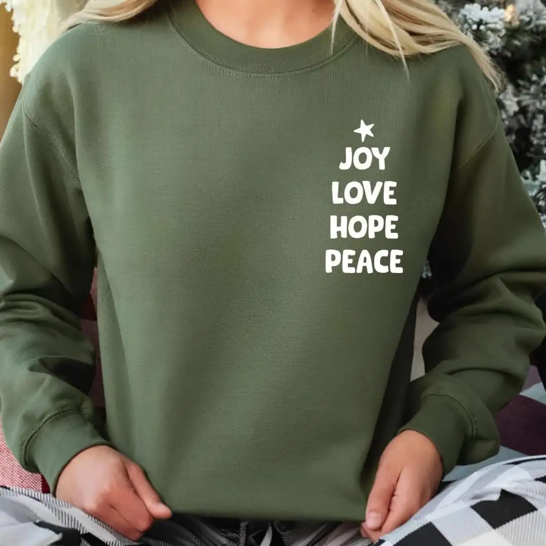 Jesus Christmas Tree Sweatshirt, Nativity Sweatshirt, Christian Christmas Hoodie, Xmas Religious Sweater, Jesu Hope Love, Jesus Lovers Gift