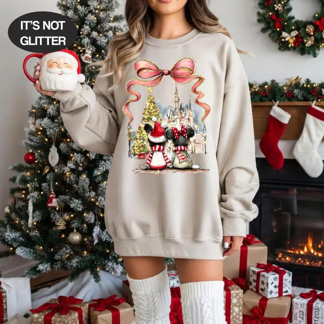 Christmas Couple Disney Sweatshirt, Matching Couple Holiday Outfit, Disney Couple Gift, Disneyworld Family Trip Hoodie, Disneyland Sweater