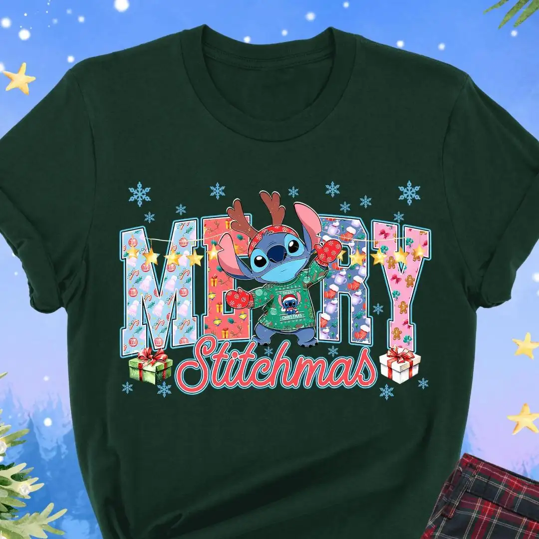 Merry Stitchmas Shirt, Christmas Shirt for Kid, Disneyland Xmas Trip, Disney Christmas Shirt, Stitch Christmas Shirt, Christmas Holiday Gift