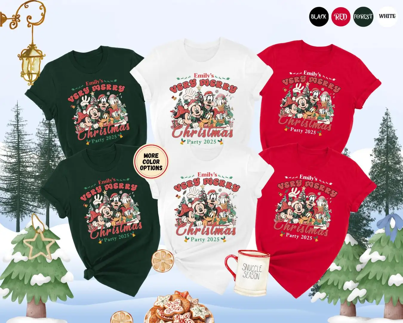 Very Merry Christmas Party 2025 Matching Family Shirt, Personalized Disney Trip Shirts, Custom Group Holiday Apparel for Festive Events