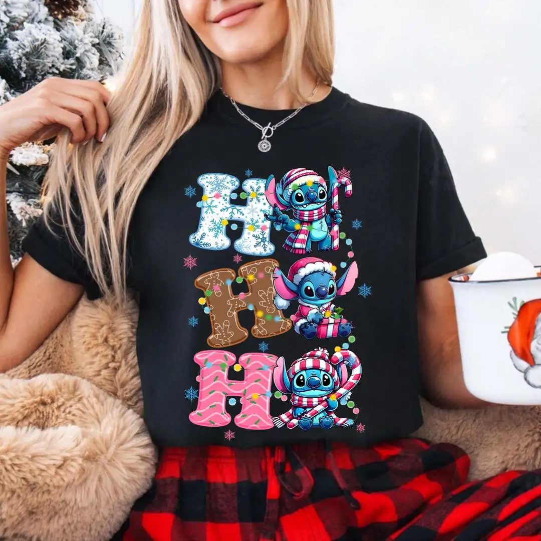Ho Ho Ho Stitch Christmas Shirt, Stitch Santa Shirt, Xmas Gift, Christmas Trip Tee, Disneyland Holiday Tee, Disney Christmas Shirt For Kids