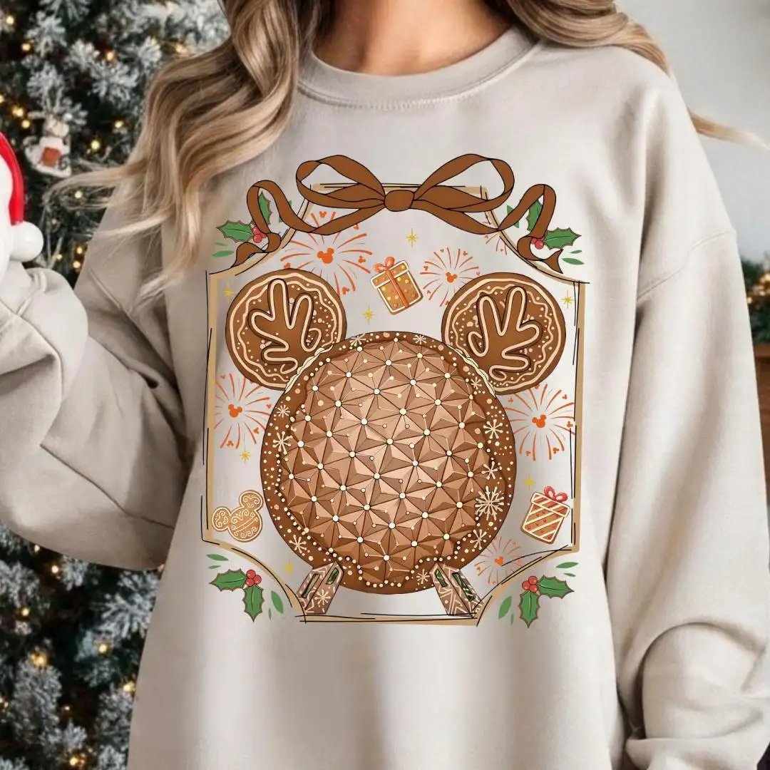 Disney Mickey Epcot Christmas Sweatshirt, Disney Xmas Snacks Sweater, Christmas Party 2025 Gift, Disney World Sweater, Holiday Mickey Hoodie