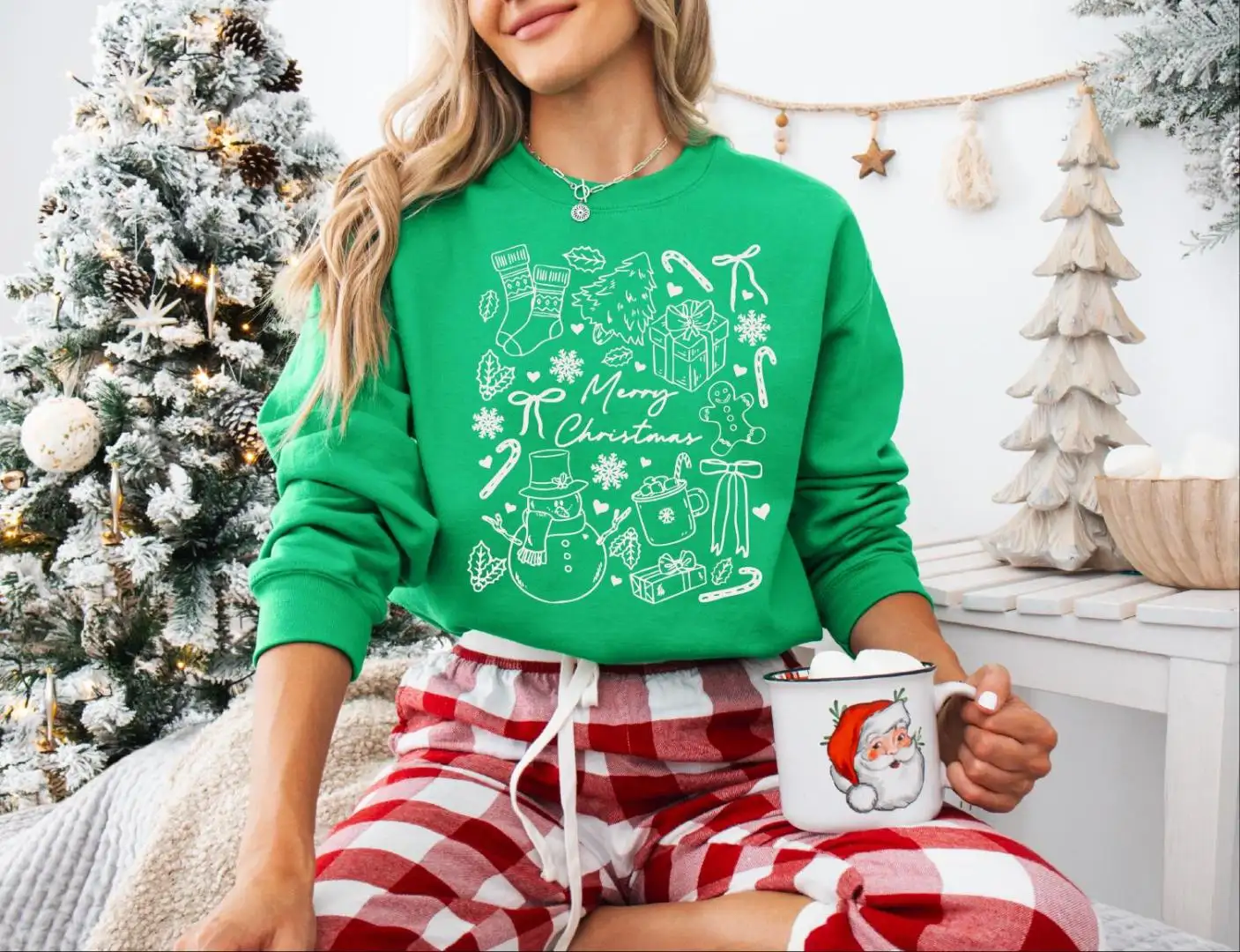 Merry Christmas Winter Vibes Shirt, Merry Christmas Sweater, Christmas Tree Snowman Gingerbread Bow Tee, Christmas Objects Sweatshirt