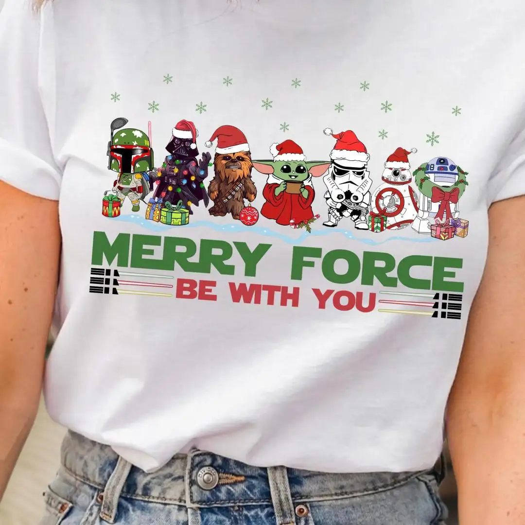 Disney Christmas Shirt, Star Wars Fans Gift, Star Wars Christmas Shirt, Merry Force Be With You, Xmas Vacation, Disney Holiday Shirt For Men