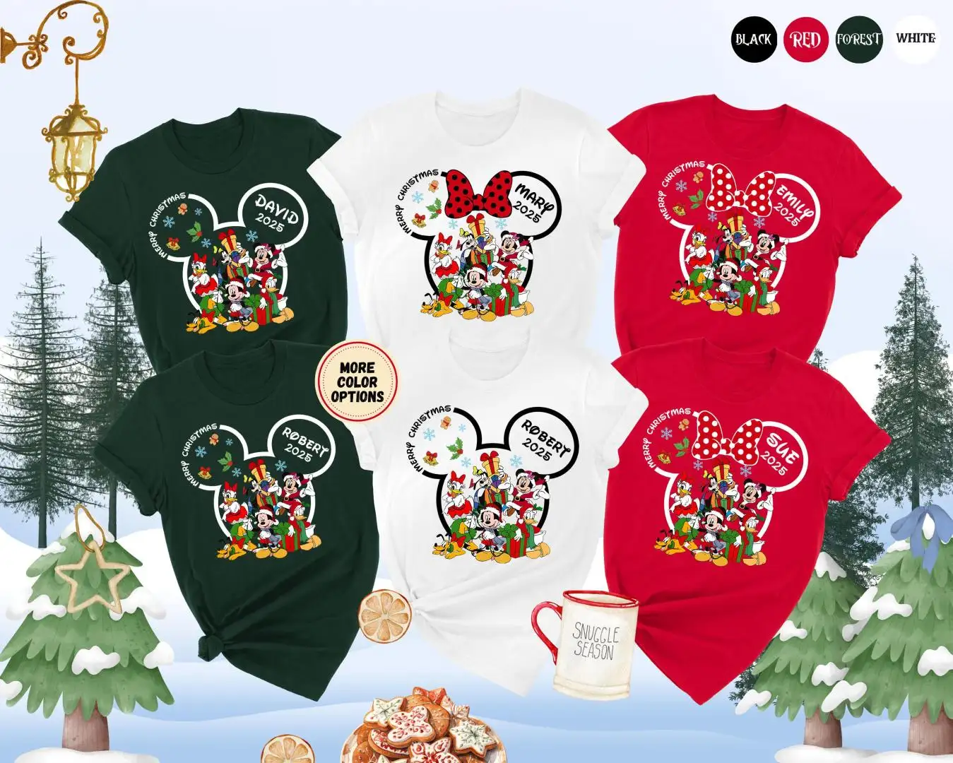 Disney Christmas Shirts, Xmas Crew, Custom Christmas Party Shirt, Mickey and Friends Family Matching Tee, Personalized Disney Holiday Shirt