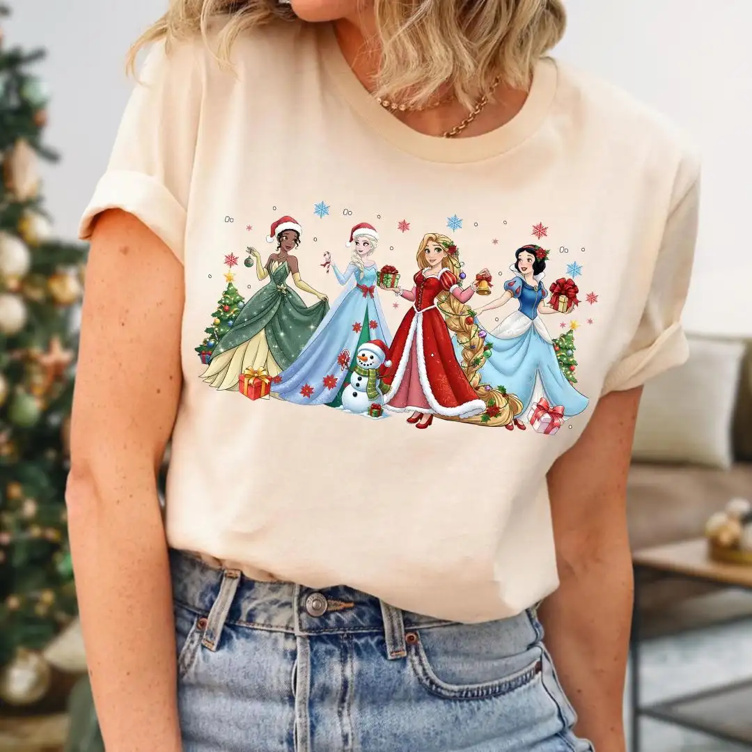 Disney Christmas Princess Shirt, Santa Princess, Disney Vacation Shirt, Disney Matching Shirt, Christmas Gift, Snow White & Cinderella Shirt