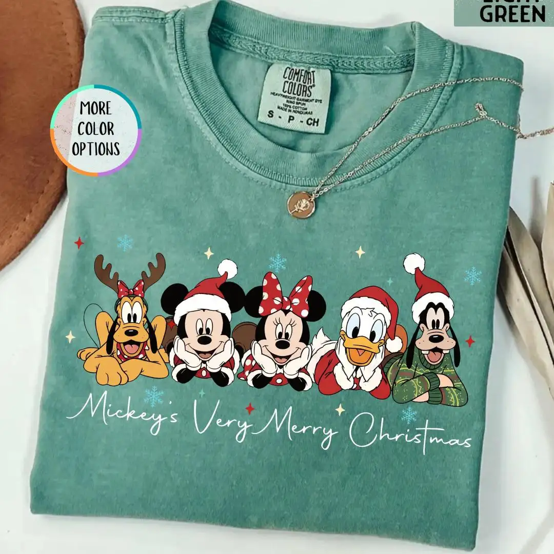 Comfort Colors Disney Christmas Shirt, Disneyland Holiday Tee, Mickey's Very Merry Christmas Shirt, Mickey and Friends Xmas Shirt, Xmas Gift