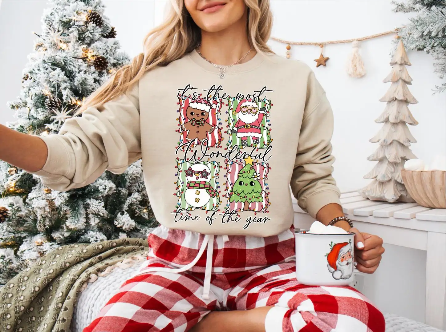 It's The Most Wonderful Time Of The Year Shirt, Most Wonderful Time, Christmas Tree Santa Snowman Gingerbread Tee, Merry Christmas Sweater