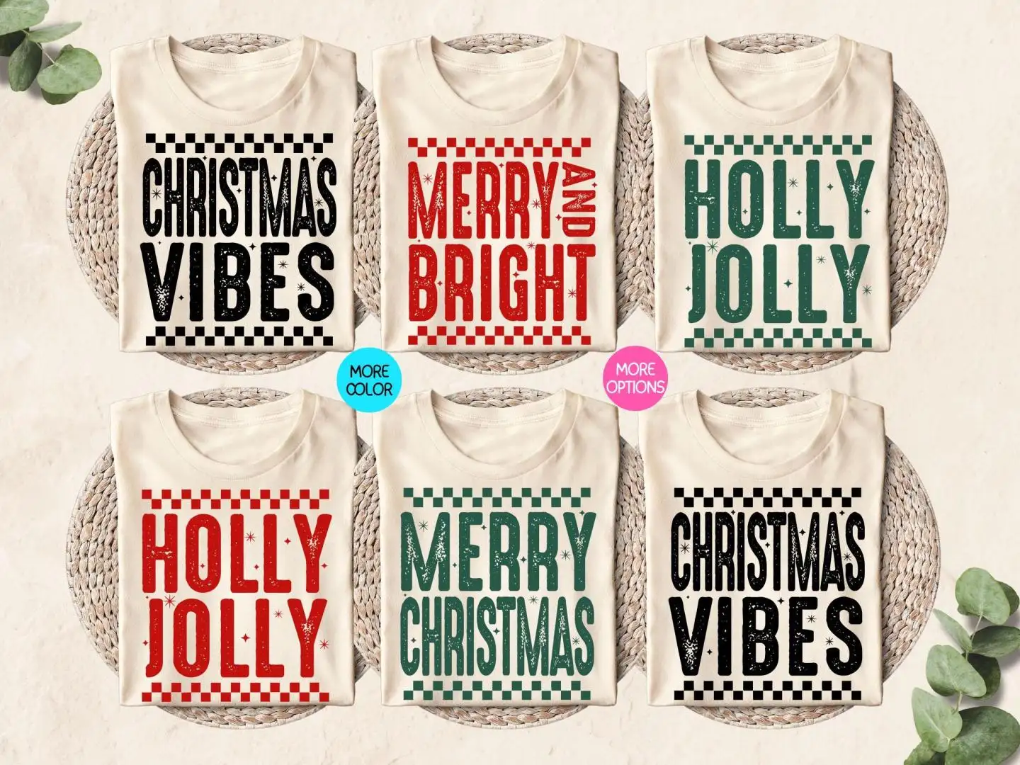 Christmas Matching Shirt, Merry Christmas Tee, Xmas Family Shirt, Checker Print Holiday Shirt, Custom Christmas Shirt, Group Christmas Shirt
