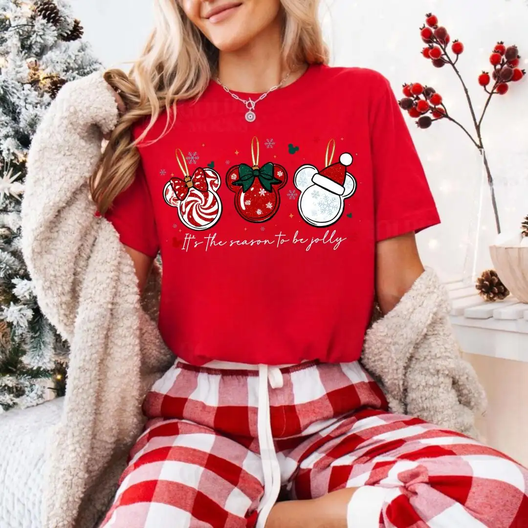 It’s The Season To Be Jolly Christmas Shirt, Cute Mickey Ornament Tee, Kids Christmas Party Gift, Toddler Xmas, Holiday Disney Trip Shirt