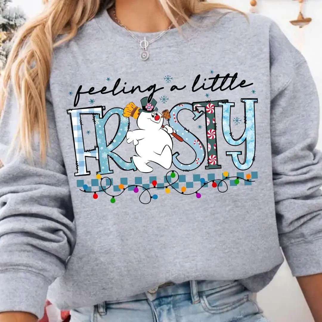 Christmas Snowman Sweatshirt, Funny Christmas Gift, Frosty Snowman Hoodie, Feeling A Little Frosty, Cute Winter Hoodie, Xmas Hoodie Women
