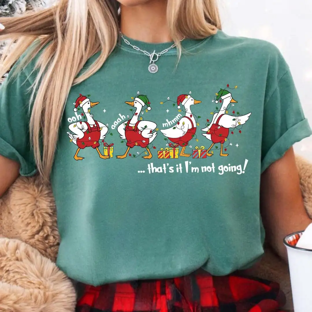 Comfort Colors® Christmas Goose Shirt, Cute Holiday Tee, Xmas Gifts For Goose Lover, Duck Christmas Shirt, Funny Christmas Gift For Women