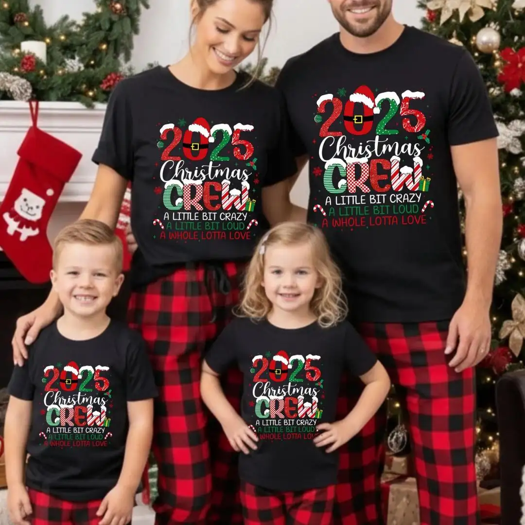 Family Christmas Crew 2025 Shirts, Holiday Family Matching Shirt, Christmas Group Shirt, Christmas Pajamas T-shirts, Xmas Family Party Gift