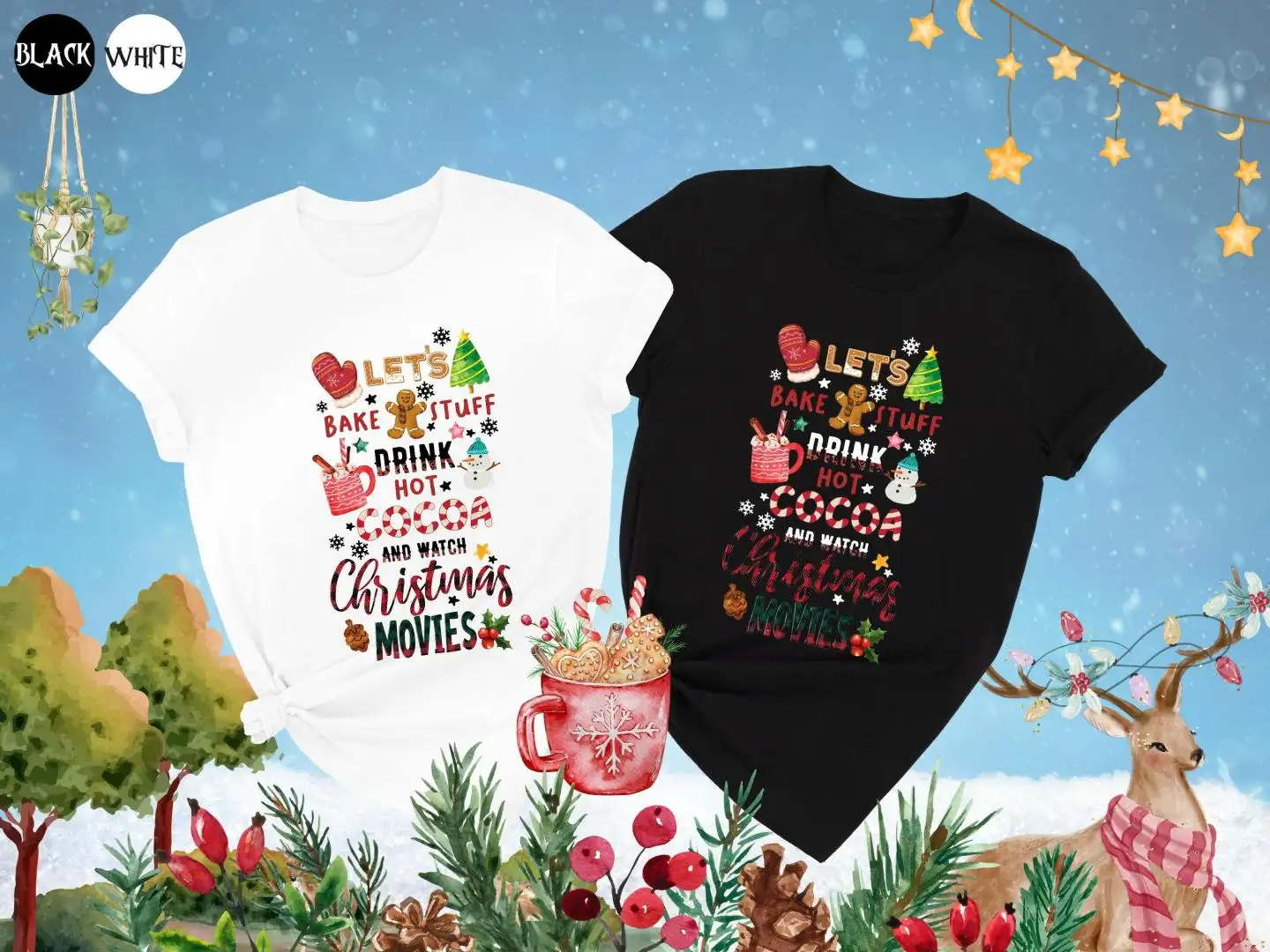 Let's Bake Stuff Drink Hot Cocoa Shirt, Family Christmas Tee, Vacation Xmas Shirt, Funny Christmas Shirt, Holiday Tee, Christmas Movie Shirt