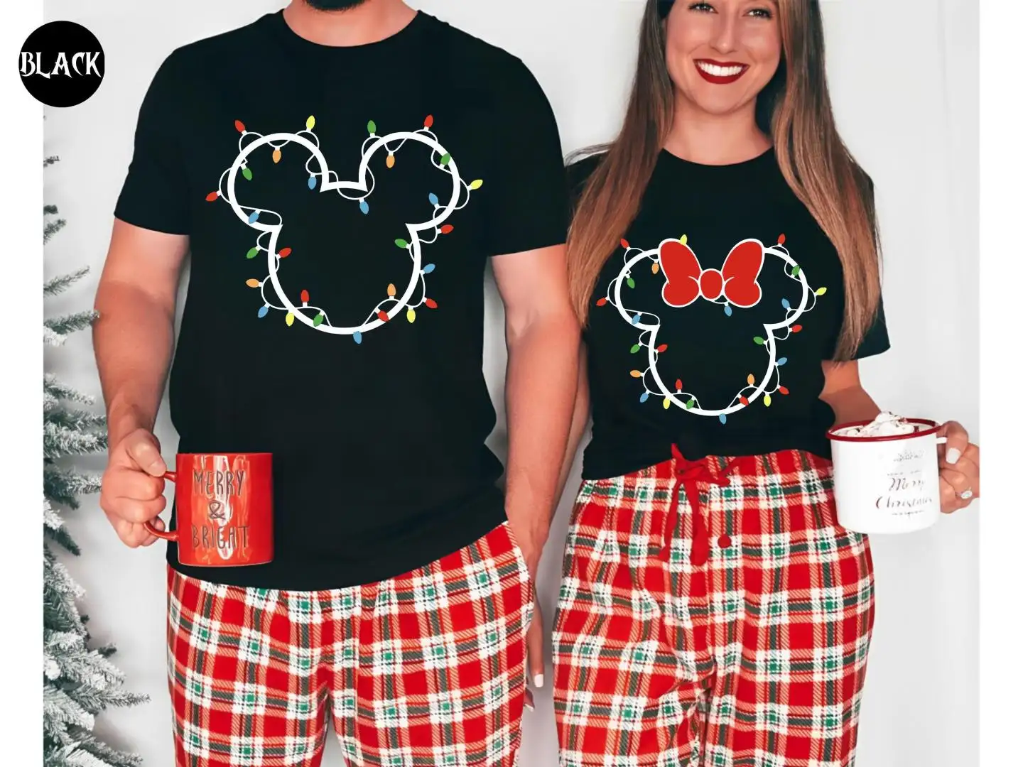 Mickey and Minnie Christmas shirt, Christmas Family Matching Shirt, Disney Christmas Couple Shirt, Christmas Light, Disney Christmas Shirt