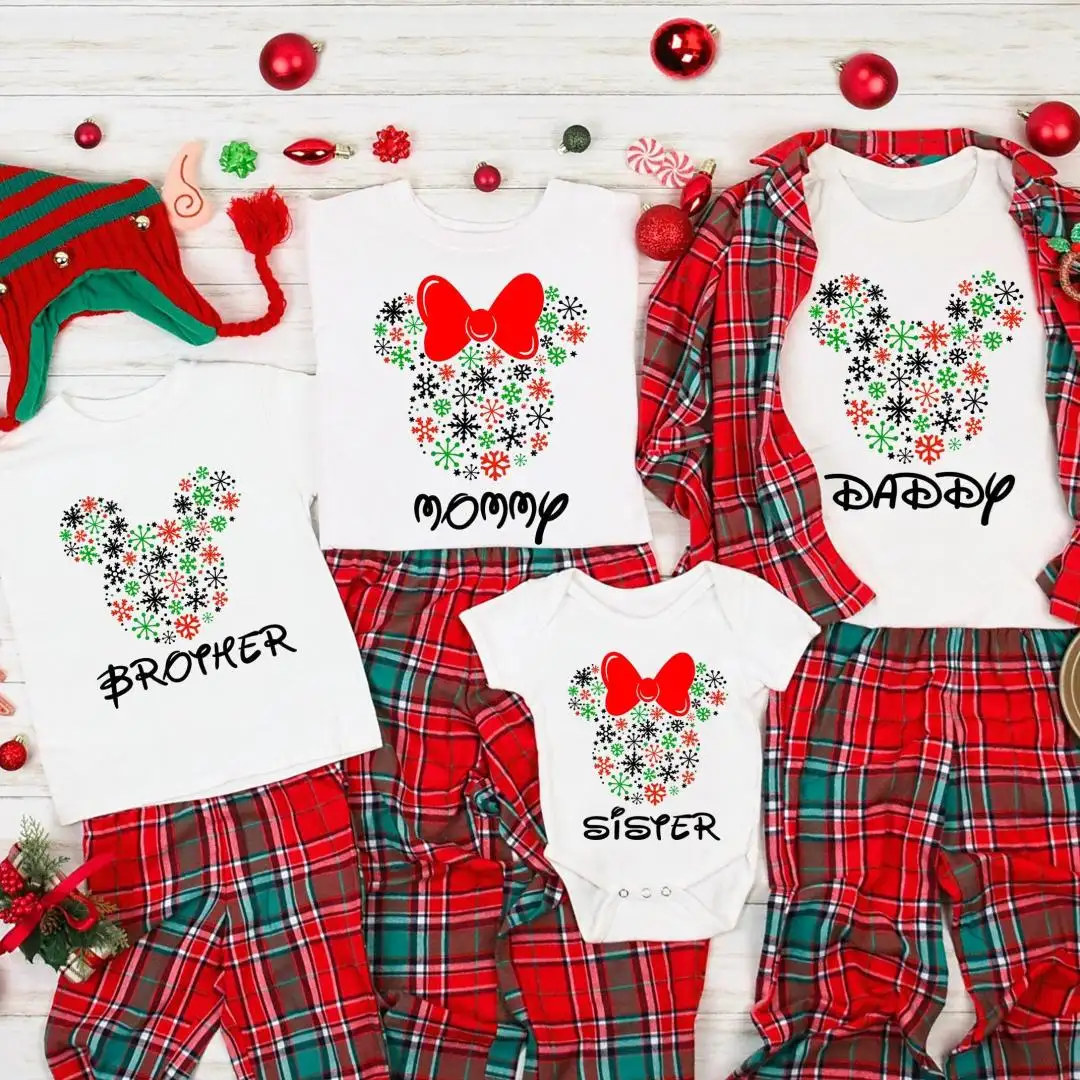 Custom Disney Christmas Family Shirt, Disneyland Trip Tee, Disney Holiday Family Shirt, Family Matching Shirt, Personalized Family Name Shirt