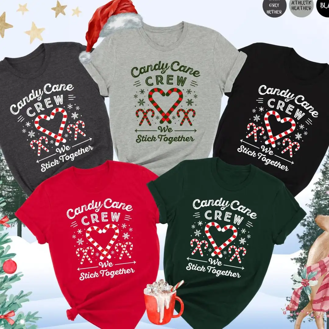 Christmas Candy Cane Shirts, Christmas Family Gift, Matching Group Holiday Gift, Xmas Party Outfit, Merry Xmas Shirt, North Pole Candy Canes