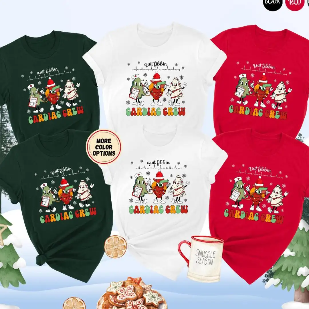 Christmas Cardiac Crew Shirt, Christmas Heart Anatomy Shirt, CVICU Nurse Shirt, Xmas Cardiology Gift, Cardiac Nurse Tshirt, Gift For Nurse