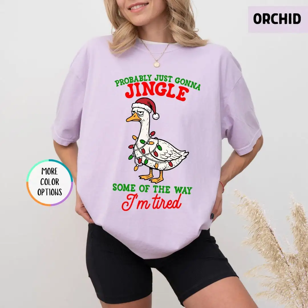 Comfort Colors Christmas Goose shirt, Christmas Santa Goose shirt, Sarcastic Goose Shirt, Cute Holiday Shirt, Funny Humor Christmas Shirt