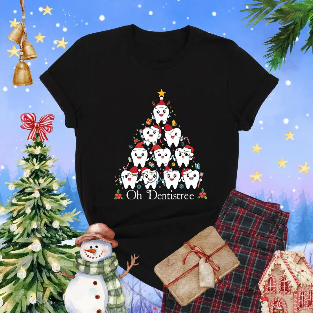 Christmas Dental Shirt, Tooth Tree Shirt, Dental Hygienist Xmas Tshirt, Dental Squad Shirt, Oh Dentistree Shirt, Christmas Dentist Gift