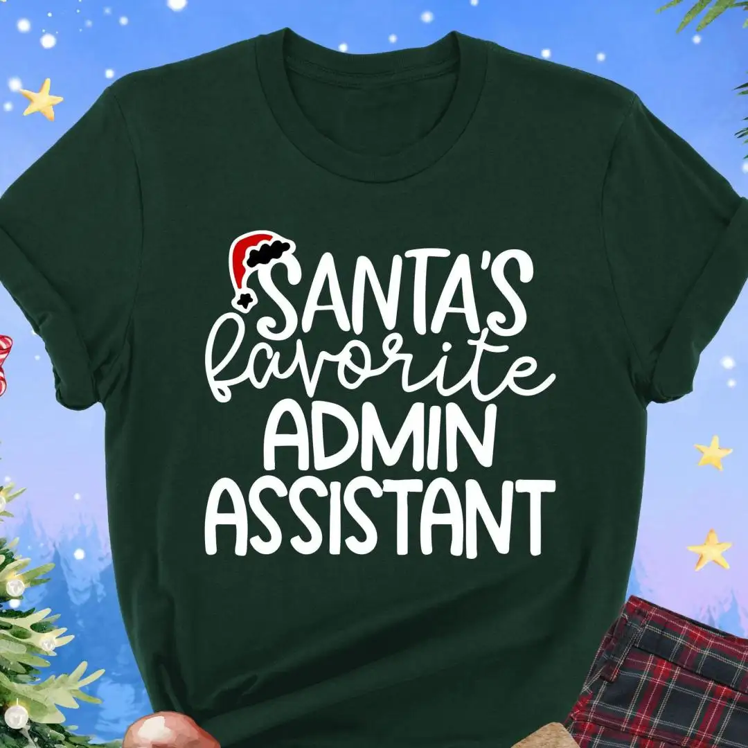 Santa's Favorite Admin Assistant, Gift for Administrative, Office Christmas, Santa's Favorite Office Staff, Admin Assistant Christmas Shirt