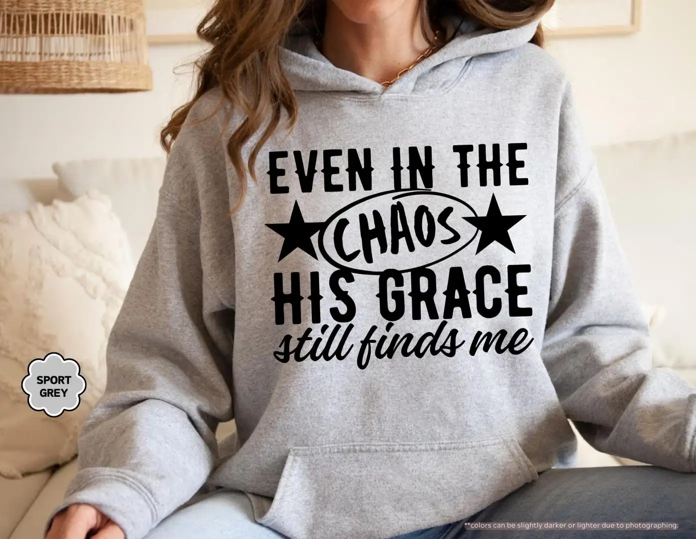 Christian Grace Sweatshirt, Jesus Lover Hoodie, Inspirational Bible Verse Winter Top, Faith-Based Gift, Cozy His Grace Still Finds Me Hoodie
