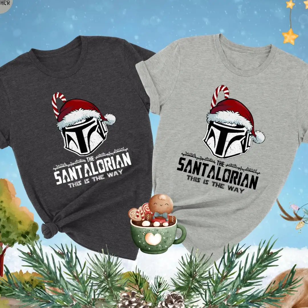 Santalorian Star Wars Christmas Shirt, Christmas Men Gift, Disney Christmas Shirt, Disneyland Trip Shirt, Mandalorian Christmas Shirt, WDW