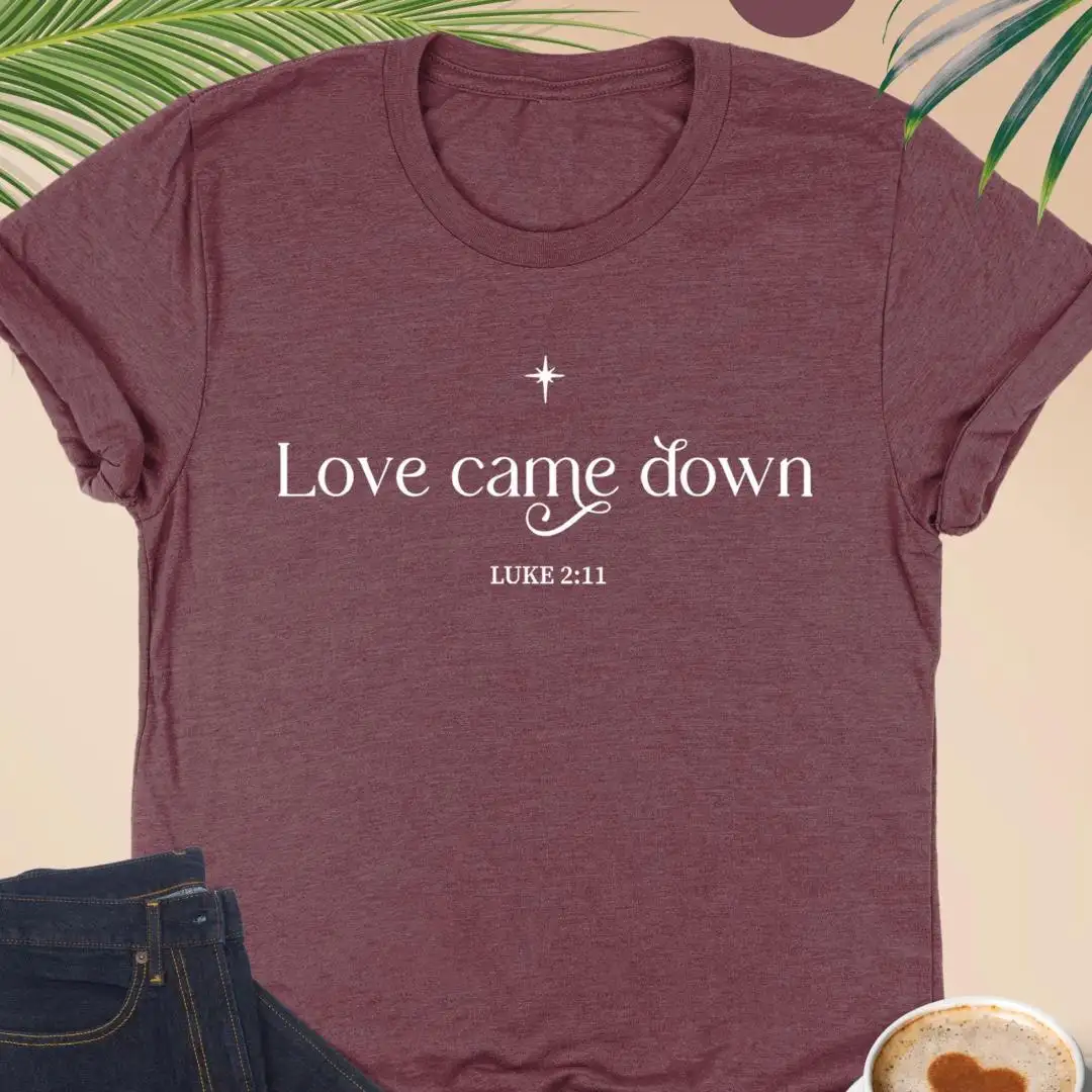 Religious Christmas Shirt, Nativity Scene, Christian Christmas Gift, Xmas Gift, Christmas Jesus Shirt, Christian Streetwear, Love Came Down