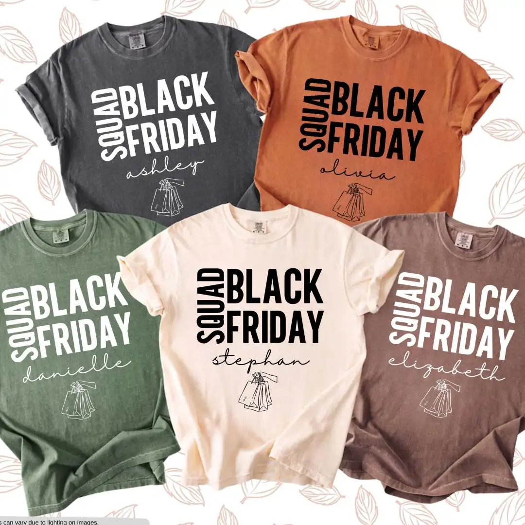 Comfort Colors Black Friday Squad Shirt, Custom Name Tee, Personalized Group Tee, Girls Shopping Shirt, Funny Holiday Tee, Black Friday Crew